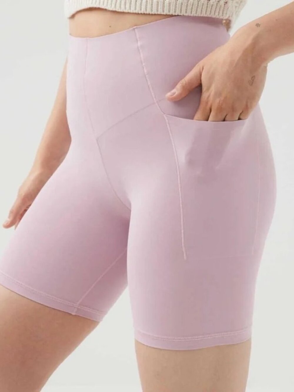 NWT OFFLINE By Aerie Real Me XTRA Hold Up 7" Bike Short w/ Pocket, Purple, M